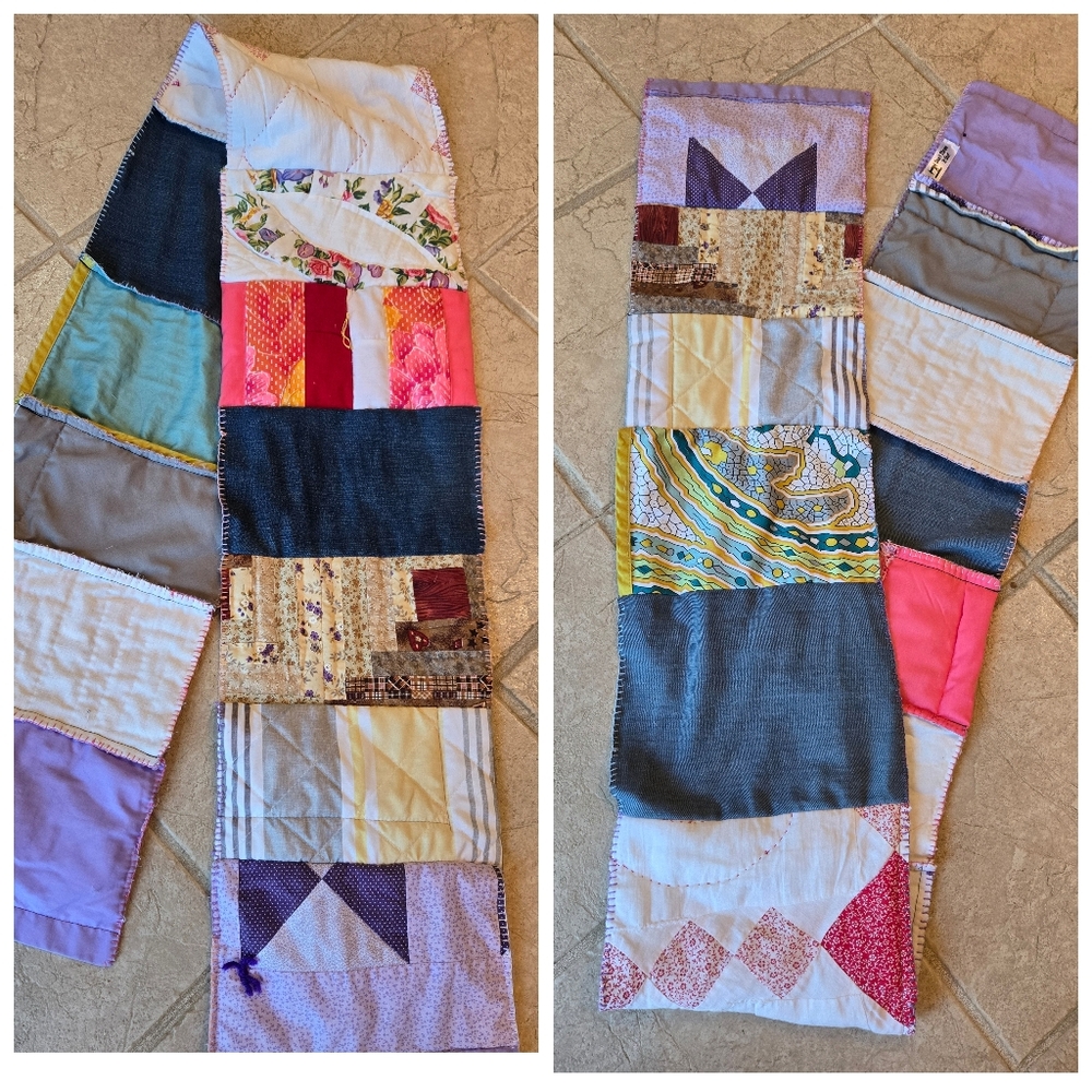 Upcycled Quilt Patch Winter Scarf Handmade Dont Throw It Out - Picture 2 of 3